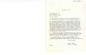 ["The document is a letter from Congressman James R. Jones discussing the need to cut down on federal spending in order to stabilize the economy. He emphasizes the importance of re-evaluating spending priorities, reducing waste and non-essential spending, and balancing the budget to end deficit spending. The document also mentions the need to address automatic cost-of-living increases in federal programs. Additionally, the text includes information about President Ford's budget proposal, which aims to control federal spending and deficits."]