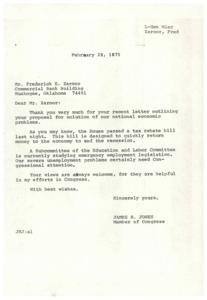 ["The document is a response to a proposal for a solution to national economic problems. The author suggests foregoing tax rebates and instead implementing a Public Works Program, similar to the one in the 1930s and 1940s, in exchange for unions cutting wage scales. This is seen as a way to stimulate private construction and reduce unemployment. The author also suggests trading wheat for oil."]