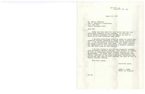 ["The document is a letter from Congressman James R. Jones to Dan McDevitt discussing the need to reduce non-essential federal spending, particularly General Revenue Sharing. Jones mentions a bill he is working on and urges McDevitt to support it. McDevitt also sends a letter to Jones outlining his concerns about deficit spending, inflation, and the need for government action to stimulate the economy. He suggests cutting federal jobs, releasing funds for capital projects, cutting overseas spending, and promoting exports. McDevitt urges Jones to take action immediately to prevent a potential \"Democratic Depression.\""]