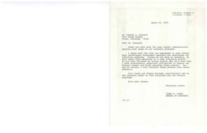 ["In a letter dated March 13, 1975, Thomas L. Barnard expresses his concerns to Congressman James R. Jones about the increasing encroachment of the Federal Government on American lives through restrictive laws and excessive spending. Barnard criticizes the government's efforts to create jobs for the unemployed, attributing unemployment to individuals demanding high wages. He also criticizes proposed healthcare reforms and questions why Congress is not making sacrifices in light of the financial burden on taxpayers. Congressman Jones responds on March 19, 1975, thanking Barnard for his views and agreeing that extravagant government spending is exacerbating inflation. Jones reassures Barnard that he supports initiatives to reduce the federal budget and control spending."]