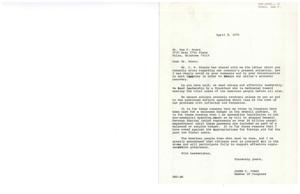 ["The document is a series of correspondence between Mr. Sam F. Moore, Congressman James R. Jones, and Mr. C.B. Storms regarding the economic situation in the United States. Mr. Moore expresses concern about the national debt, high taxes, and the need for responsible leadership. Congressman Jones acknowledges the need for action and support from citizens like Mr. Moore. Mr. Moore also expresses financial difficulties and sends a donation in hopes of improving the country's economic situation."]