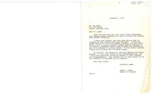["The document from Mr. Roy Myers expresses concern about inflation and the actions of Congress, particularly in relation to spending and legislation such as enforced busing of school children. Mr. Myers urges Congress to consider the majority of voters and stop promoting selected minorities. Congressman James R. Jones responds by thanking Mr. Myers for his comments and stating that he shares his concern about inflation, and has been working towards a balanced budget."]
