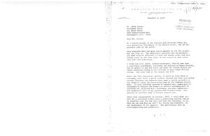 ["The document is addressed to President Elect Jimmy Carter from E.A. Smith, Chairman of the Board of Service Drilling Co. In the letter, Smith expresses concerns about the challenges Carter will face in fulfilling his campaign promises, particularly in relation to reducing taxes and balancing the budget. Smith urges Carter to be a statesman rather than a politician and to proceed slowly in implementing his policies to achieve successful results."]