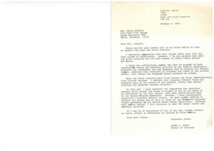 ["Marie Aldrich wrote to Congressman James R. Jones urging his support for wage and price controls due to a drastic rent increase. Jones sympathized with her situation but believed that responsible taxing and spending policies by the federal government, rather than controls, were the best solution to combat inflation. He mentioned his support for a compromise tax reduction package and balanced federal budget efforts. Jones offered his assistance to Aldrich and expressed his commitment to working towards saner taxing and spending policies."]