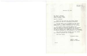 Correspondence Between Jack C. England and Congressman James R. Jones Regarding Government Responsibility and Free Enterprise, 1975-02-05