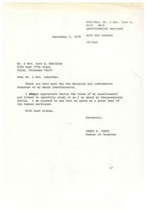 Congressional Correspondence: Addressing Constituent&#39;s Responses to a March 1978 Questionnaire, 1978-08-27