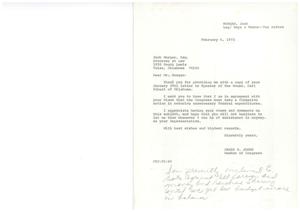 Correspondence between Jack Morgan and Congressman James R. Jones concerning Federal Expenditures and Tax Reform, 1973, 1973-02-06