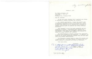 Congressman&#39;s Response to Concerns Over Federal Spending and Inflation, 1973-09-27
