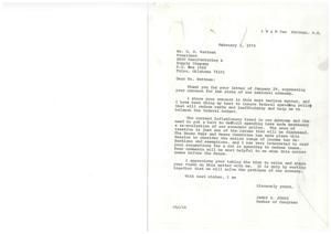 Congressman&#39;s Response to Concerns About National Economy and Tax Policy in 1974, 1974-01-29