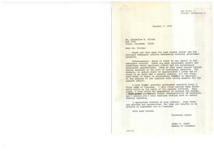 Congressman&#39;s Response to Concerns About Wasteful Government Spending, 1975-01-07