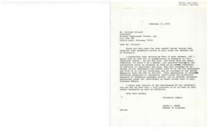Correspondence Between Congressman James R. Jones and William Dillard Regarding Economic Recession of 1975, 1975-01-25