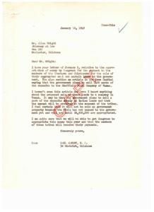 Concerns Over Payment for Choctaw and Chickasaw Lands, 1949-01-05