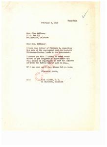 Efforts to Secure Appropriation for Chickasaw-Choctaw Lands, 1949-02-08