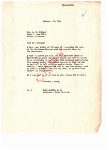 Full Payment for Chickasaw-Choctaw Lands, 1949-02-19
