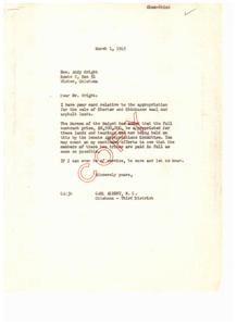Coal and Asphalt Lands Appropriation: A Plea for Assistance, 1949-03-01