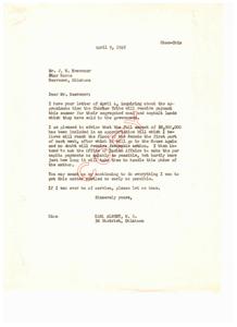 Payment for Choctaw Tribe&#39;s Coal and Asphalt Lands, 1949-04-04