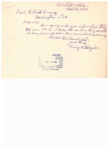 Response Regarding Payment for Segregated Coal and Asphalt Lands in Bokchito, Oklahoma, 1949-04-04