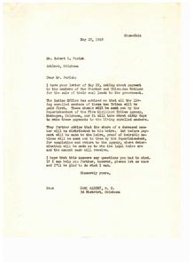 Payment for Choctaw and Chickasaw Nation Coal Lands, 1949-05-25