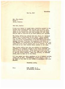 Important Information Regarding Choctaw and Chickasaw Payment Distribution, 1949-05-24