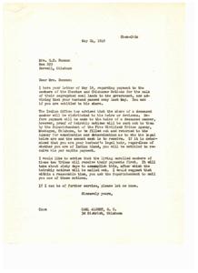 Inheritance of Choctaw and Chickasaw Nation Coal Lands Payment, 1949-05-19