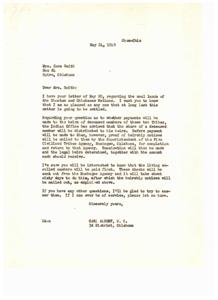 Settlement of Choctaw and Chickasaw Coal Lands: Information for Heirs of Deceased Members, 1949-05-24