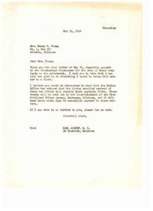 Payment for Coal Lands Sale to Choctaws and Chickasaws, 1948-05-16