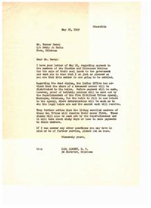 Settlement of Choctaw and Chickasaw Coal Lands, 1949-05-25