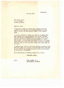 Long-Awaited Payment for Choctaw and Chickasaw Nations, 1949-05-20