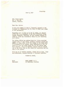 Payment for Choctaw and Chickasaw Coal Lands, 1949-06-08