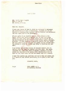 Inquiry About Choctaw and Chickasaw Coal Land Payments, 1949-06-09