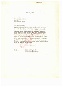 Oklahoma: A Letter from Choc-Chick, 1949-06-10