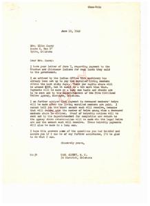 Payment to Choctaw and Chickasaw Indians for Coal Lands, 1949-06-10