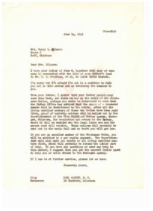 Inquiry About Chickasaw Tribe Land Inheritance, 1949-06-14