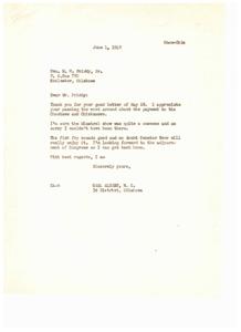 Indian Payment and Minstrel Shows: Correspondence with M. W. Priddy, Sr., 1949-06-01