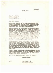 Payment for Choctaw and Chickasaw Coal Lands, 1948-09-01