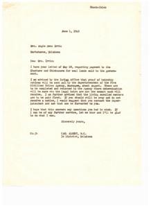 Payment for Choctaw and Chickasaw Coal Lands, 1949-06-01