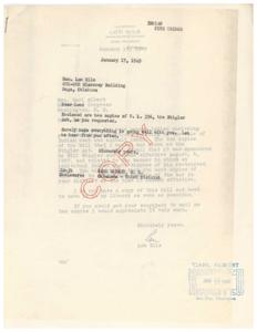 Correspondence Regarding the Stigler Act and Indian Land Laws in Oklahoma, 1949, 1949-01-14