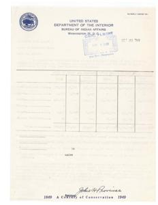 Forestry Resources on Indian Reservations in Oklahoma: A Letter to Honorable Carl Albert, 1949-01-01 - 1949-12-31