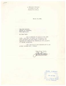 Correspondence Regarding the Removal of Restrictions on George R. Carlton&#39;s Property, 1949-03-07