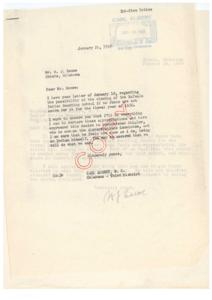 Correspondence Regarding the Potential Closure of Eufaula Indian Boarding School, 1949, 1949-01-18