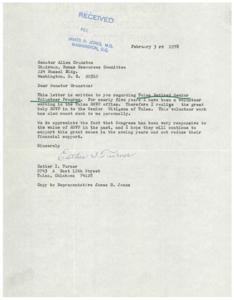 Letter from a constituent of Congressman James R. Jones to Senator Allen Cranston, 1978-02-03