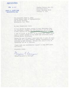 Letter from a constituent to Congressman James R. Jones regarding a proposed budget cut for the Retired Senior Volunteer Program, 1978-02-04