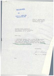 Letter from a member of the Advisory Council for RSVP Tulsa to the Honorable Allen Cranston regarding a proposed budget cut for the Retired Senior Volunteer Program; forwarded to Senator Dewey Bartlett and eventually to Congressman James R. Jones as well, 1978-02-05