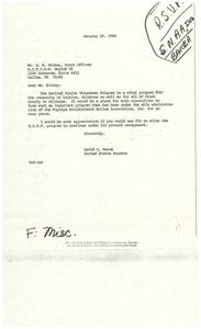 Letter on behalf of the Creek County Board of Commissioners from Senator David L. Boren to the ACTION Region VI Grant Officer regarding the possible discontinuation of the Sapulpa Neighborhood Action Association, 1984-01-19