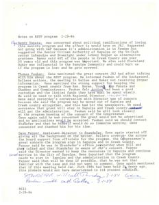 Congressman James R. Jones&#39; notes on the RSVP program, 1984-02-29