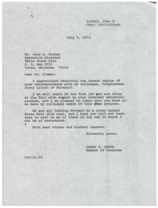 Letters from the Executive Director of the Tulsa State Fair and the Agricultural Manager of the Virginia State Fair to Missouri Congressman Jerry Litton, 1973-06-20