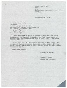 Correspondence between the Chairman of the Oklahoma State ASC Committee, the General Counsel for the USDA, and Congressman James R. Jones regarding the case of Floyd Fitzsimmons, 1978-08-10