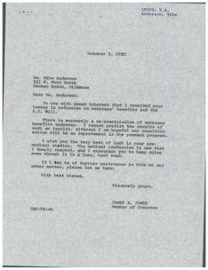 Veteran requests increased G.I. Bill coverage, congressman offers assistance., 1973-09-25