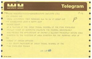 Resolution of Opposition to S. 1017: The Minnesota Chippewa Tribe&#39;s Stand for Self-Determination, 1973-01-01 - 1973-12-31
