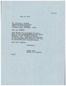 USET&#39;s Recommendations for S. 1017: A Letter to Senator Dewey F. Bartlett, 1973-01-01 - 1973-12-31